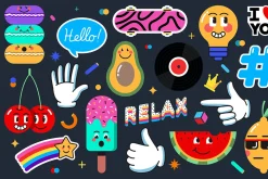 Set of Various Patches and Stickers