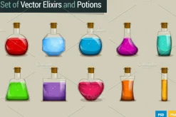 Set of Vector Potions and Elixirs