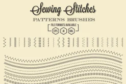 Sewing Stitches Patterns Brushes