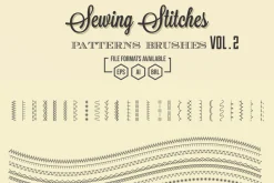 Sewing Stitches Patterns Brushes v2