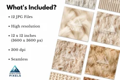 12 Sheep Wool Digital Paper Textures