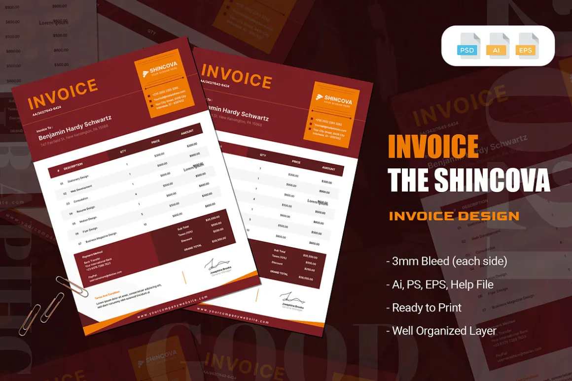 Shincova Invoice
