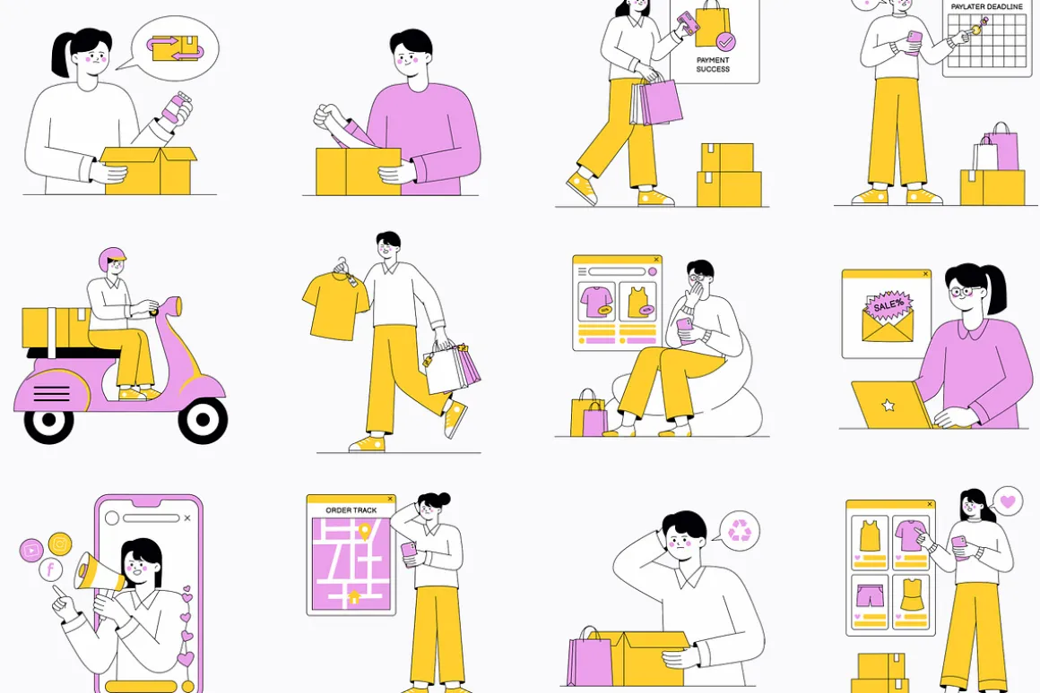 Shopping Illustration Pack
