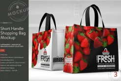 Short Handle Eco Shopping Bag Mockup