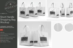 Short Handle Eco Shopping Bag Mockup