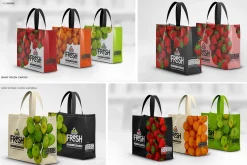 Short Handle Eco Shopping Bag Mockup