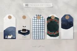 200+ Silent Christmas watercolor set