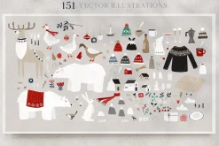 200+ Silent Christmas watercolor set