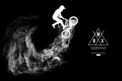 Silhouette of a BMX rider. Vector