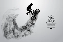 Silhouette of a BMX rider. Vector