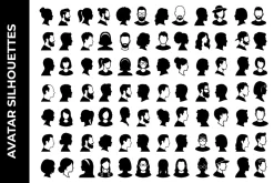 Silhouette avatar Male and female