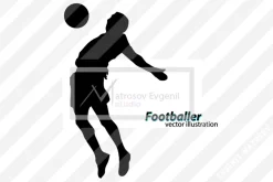 Silhouettes of football players. set
