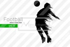 Silhouettes of football players. set