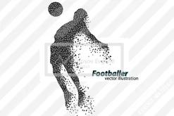 Silhouettes of football players. set