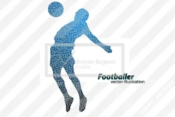 Silhouettes of football players. set