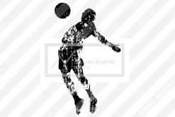 Silhouettes of football players. set