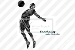 Silhouettes of football players. set