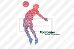 Silhouettes of football players. set