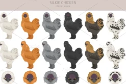 Silkie Chicken breed clip art