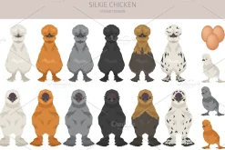 Silkie Chicken breed clip art