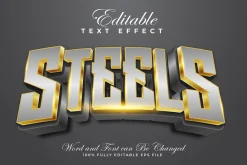 Silver 3D Text Effects Pack | EPS