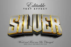 Silver 3D Text Effects Pack | EPS