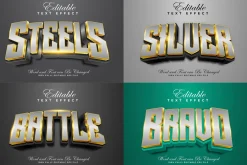 Silver 3D Text Effects Pack | EPS