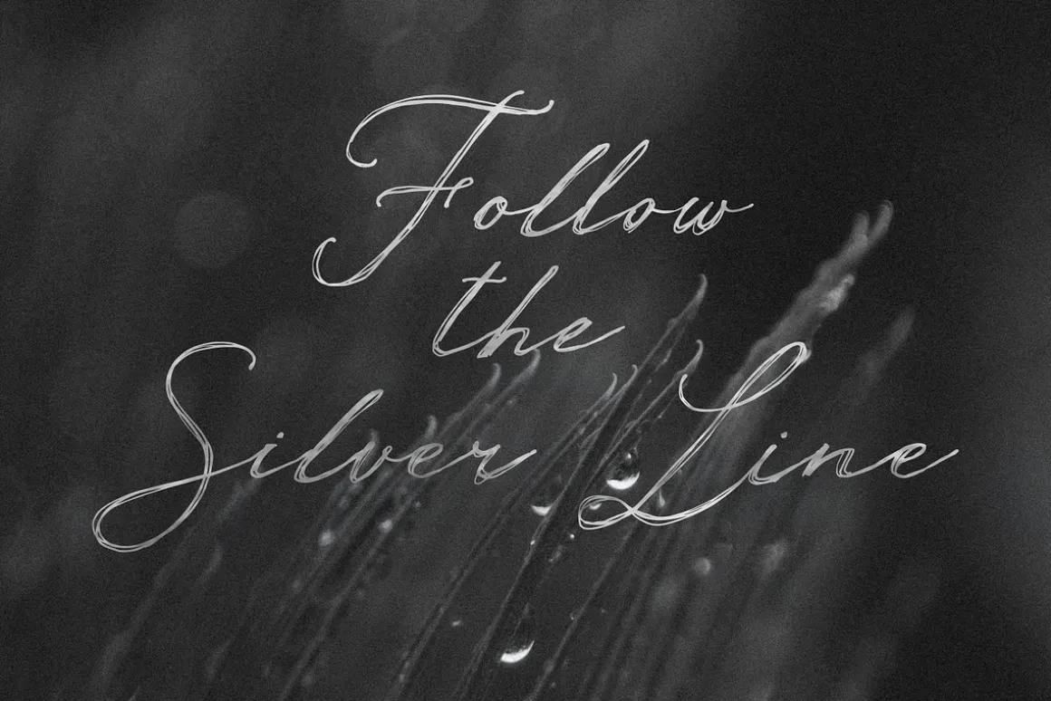Silver Thread Textured Script Font