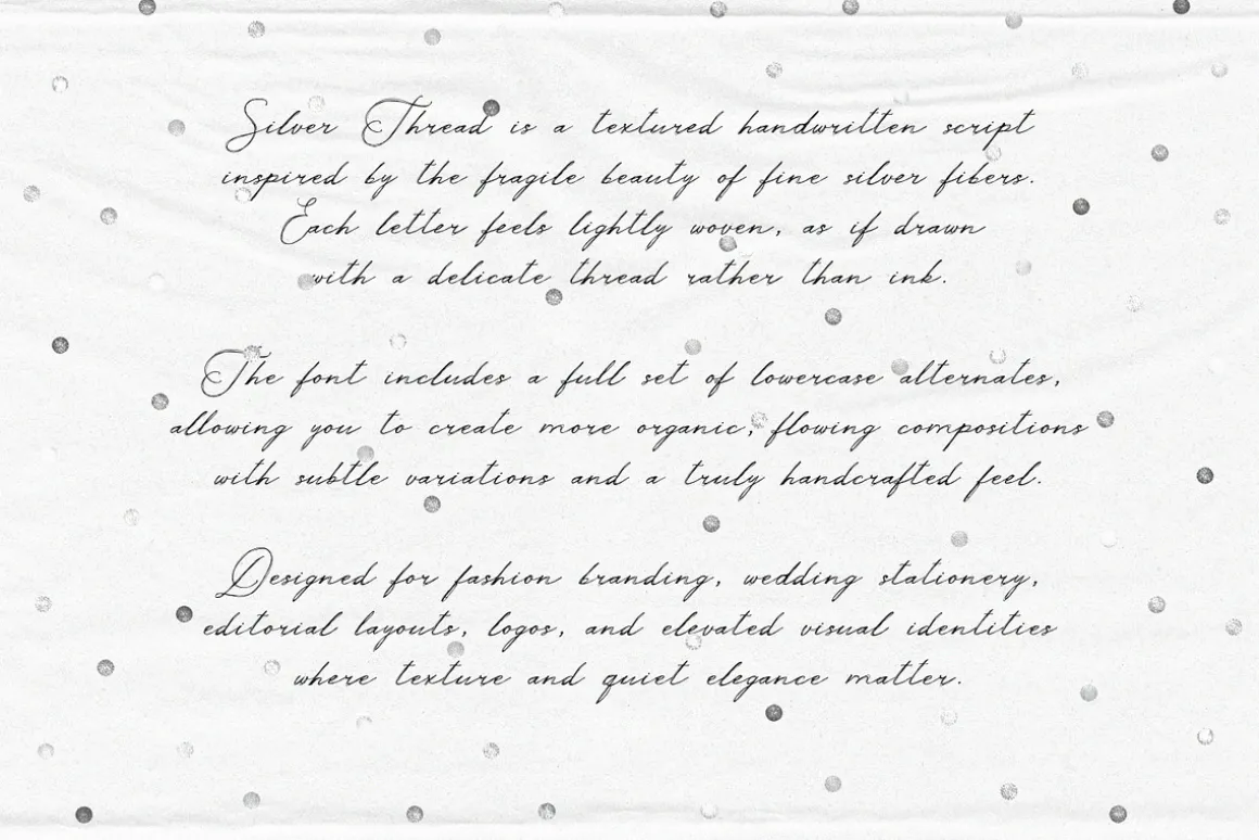 Silver Thread Textured Script Font