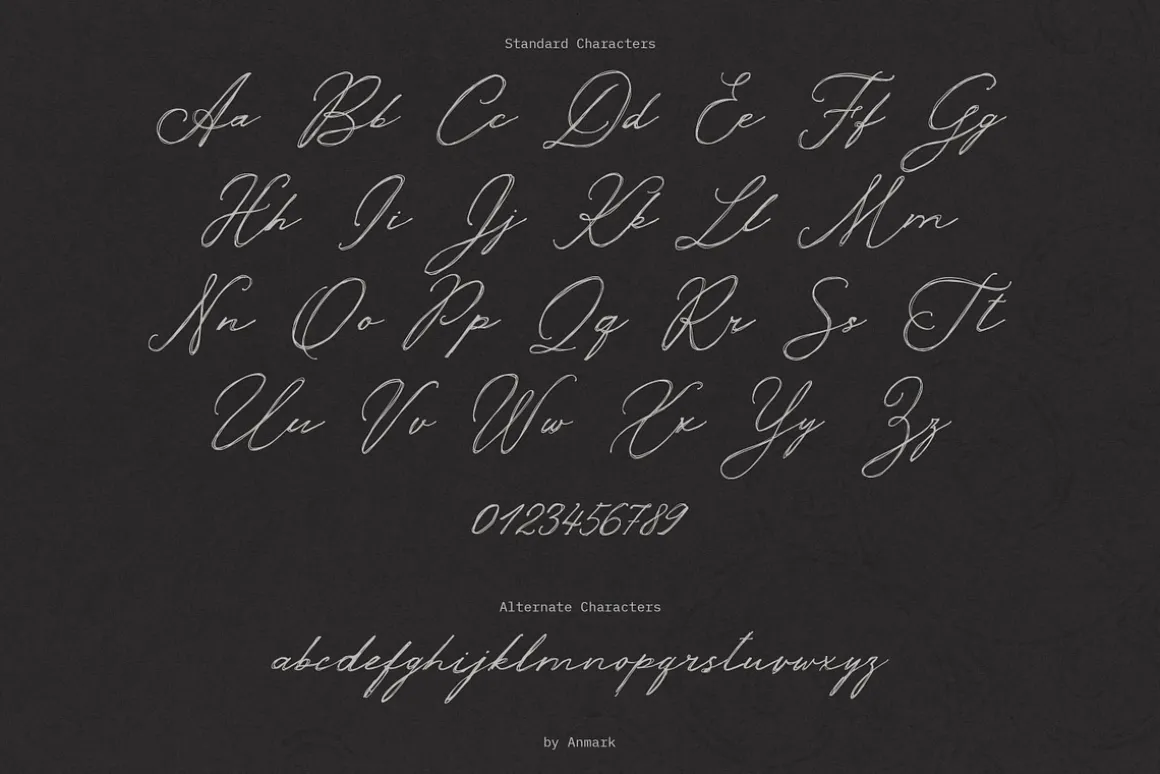 Silver Thread Textured Script Font
