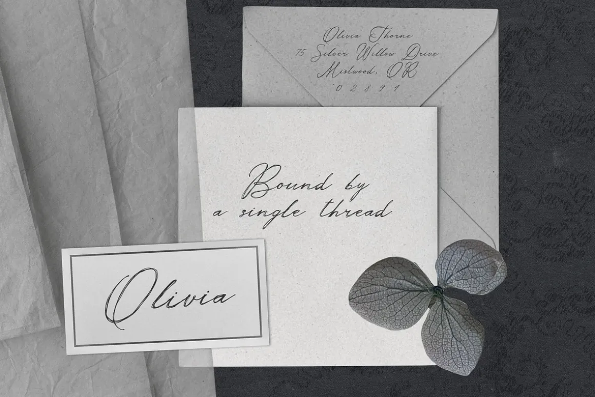 Silver Thread Textured Script Font