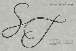 Silver Thread Textured Script Font