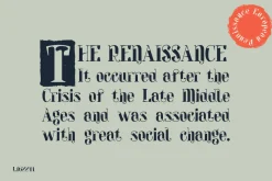 Silvery renaissance serif font