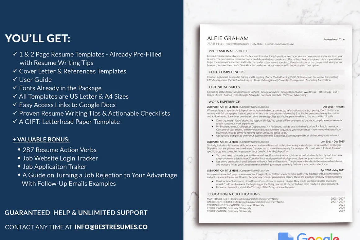 Simple Resume Template Google Docs