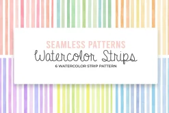 Six Watercolour Striped Pattern