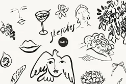 SKETCHES Line Art Drawings