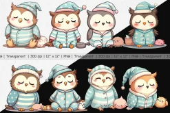 Sleepy Owl Clipart