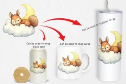 Sleepy Squirrel Cloud Clipart