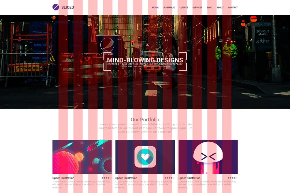 Sliced: PSD One-Page Template