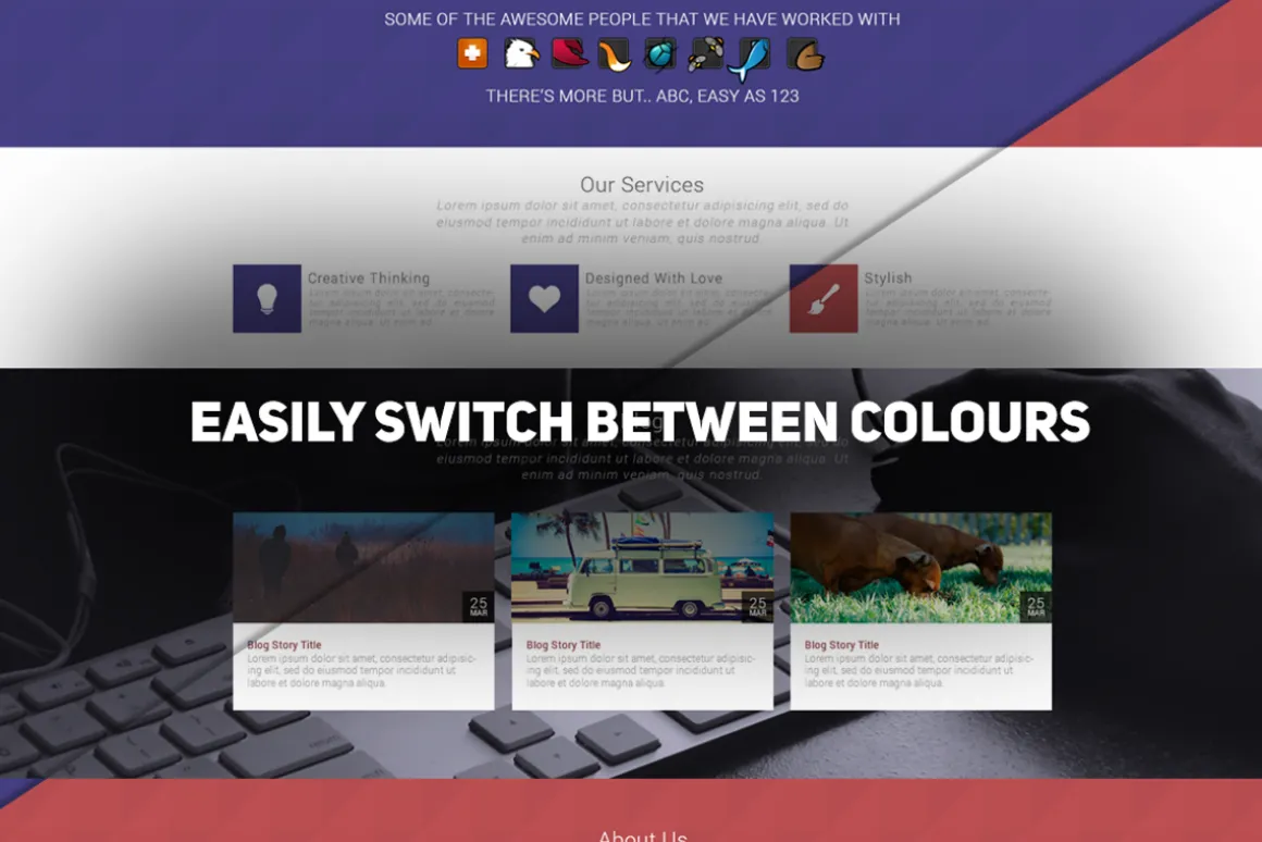 Sliced: PSD One-Page Template