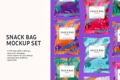 Snack bag mockup set