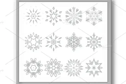 Snowflakes icon collection. Graphic