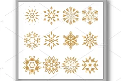 Snowflakes icon collection. Graphic