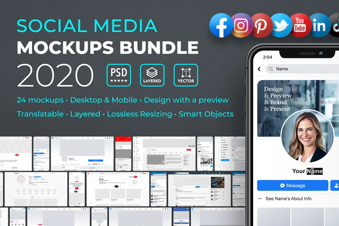 Social Media Mockups Bundle 2020