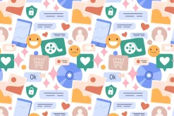 Social media seamless pattern