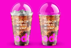 Soda Cup 450ml With Ice Mockup