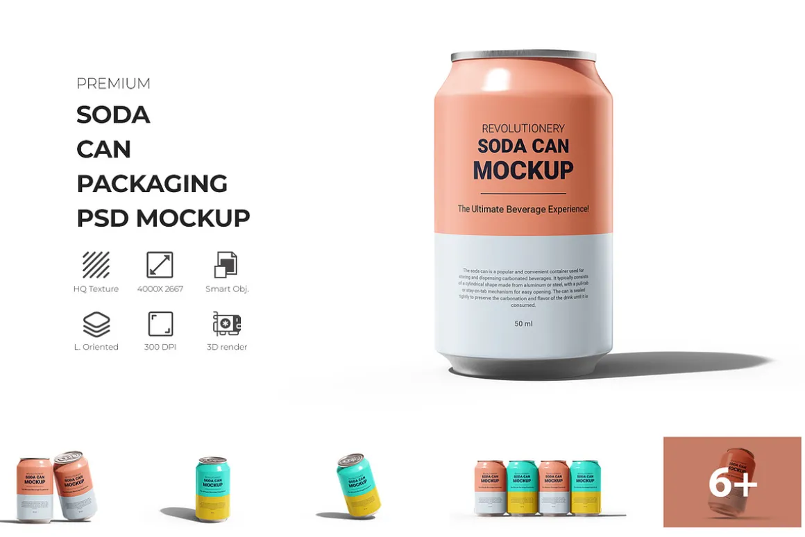 Soda Can Mockup - Beverage , drink