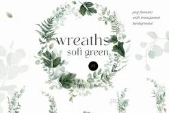 SOFT GREEN watercolor foliage