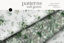 SOFT GREEN watercolor foliage