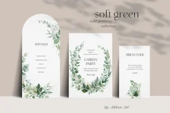 SOFT GREEN watercolor foliage